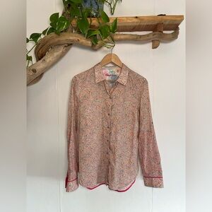 Robert Graham Floral Pink and Red Women’s Shirt